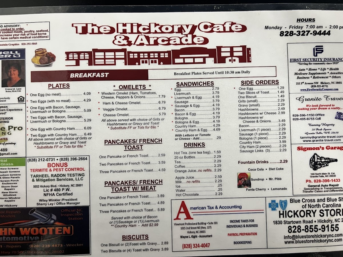 Menu Hickory Cafe & Arcade-2